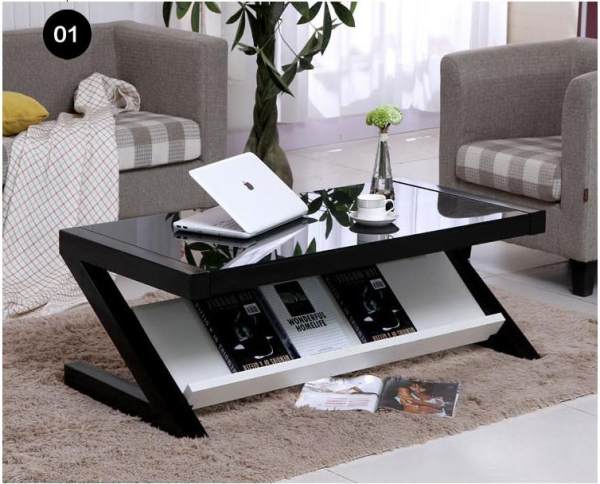 JIJI (Free Installation) Mikaela Z-Style Coffee Table 100/120 x 50 x 40 CM (Coffee Table) Living Room Storage Coffee Table/ Furniture/ Free 12 Months Local Warranty (SG)