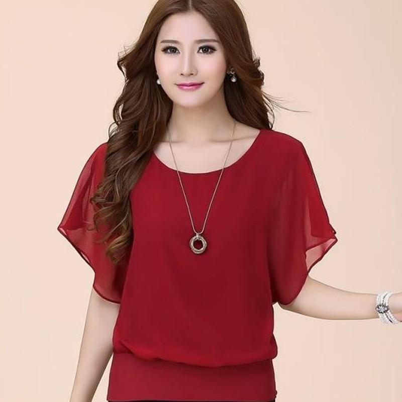 ชีฟองเสื้อสตรี Batwing สตรีแขนสั้นโอเวอร์ไซส์เสื้อเชิ้ตลำลอง Tops ฤดูร้อน Flouncing - INTL ชีฟองเสื้อสตรี Batwing สตรีแขนสั้นโอเวอร์ไซส์เสื้อเชิ้ตลำลอง Tops ฤดูร้อน Flouncing - INTL