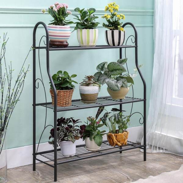 MWT1 Floor Flower Stand Iron Art Multilayer Living Room Terrace/Patio Flowerpot Shelf Wall Hangers Epipremnum Aureum Succulent Flower Rack