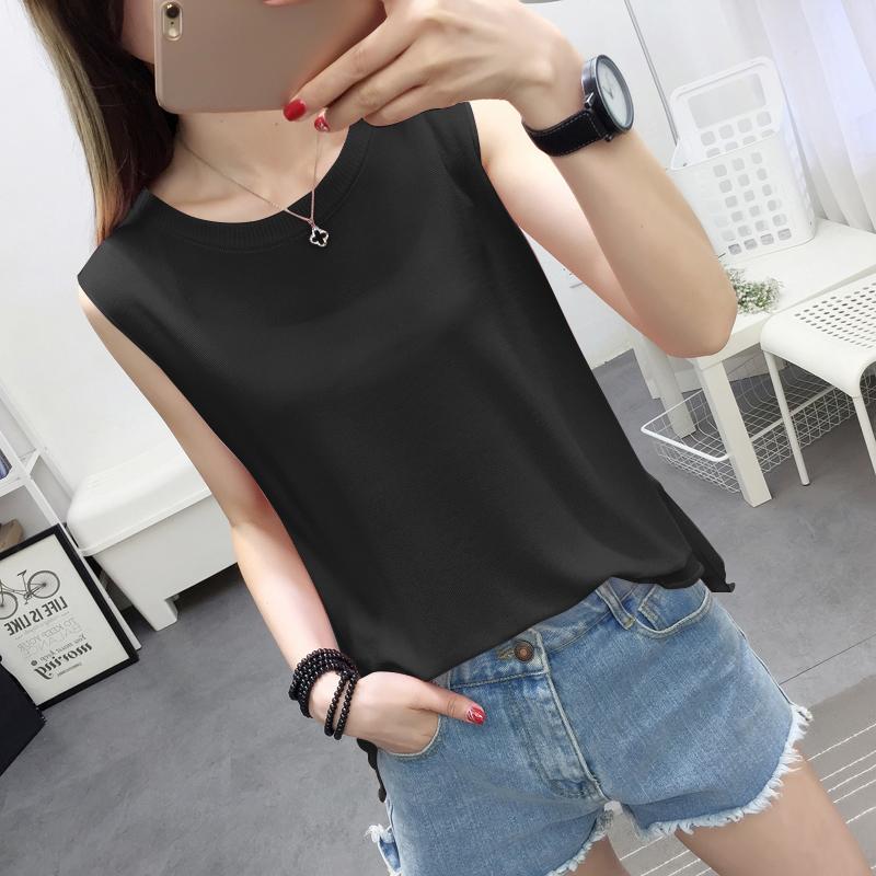 ผ้าวิสคอสผ้ากำมะหยี่เส้นด้ายถักสายเดี่ยวเสื้อกั๊กหญิงสำหรับฤดูร้อนซับในแบบสั้นใหม่เสื้อรองในใส่ด้านนอกหลวมแขนกุดเสื้อยืดเสื้อ