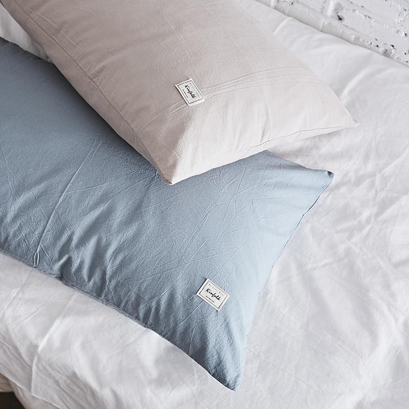 Ins Bông Giặt Nước Vỏ Gối 100% Cotton Màu 100% Cotton Vỏ GốI Hai Chỉ Giản Lược 48 * 74cm Duy Nhất Một Cặp