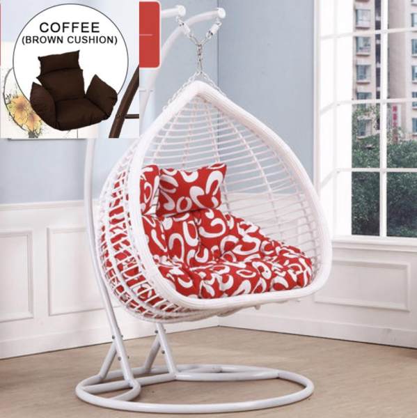 JIJI Nikeso Dual System Swing Chair (Outdoor Seating / Swing Chair) with cushions - Balcony Swing chair/Relax Chair/ Lounge Chair/ Furniture (SG) Free Delivery