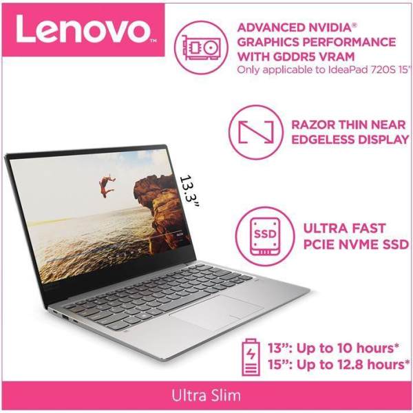 LenovoIdeaPad 720S(Thin&Light)13.3 FHD i7-8550U GREY 2 Year Local Warranty
