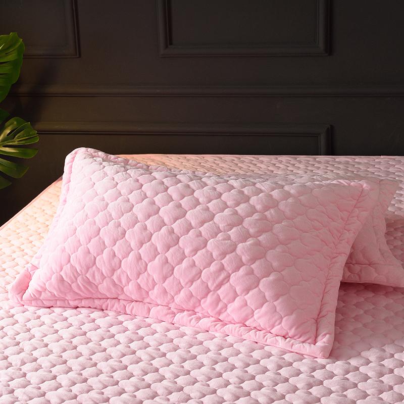 Nhung Pha Lê Vỏ Gối Một Cặp Màu Giản Lược Chần Bông Quilt Đơn Vỏ Gối 48*74 Cm Bộ Ruột Gối