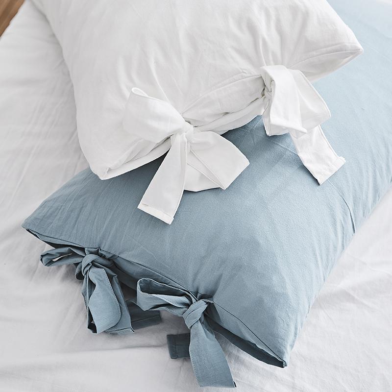 Ins Bông Giặt Nước Vỏ Gối 100% Cotton Màu 100% Cotton Vỏ GốI Hai Chỉ Giản Lược 48 * 74cm Duy Nhất Một Cặp