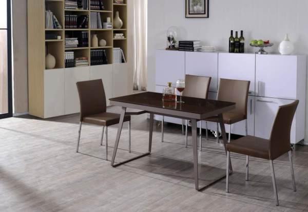 DINING SET 120cm U-shaped Leg Dining Table with 04 chairs
