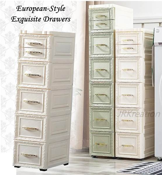 Exquisite European-style storage cabinet drawer rack for home bedroom organizer 18cm