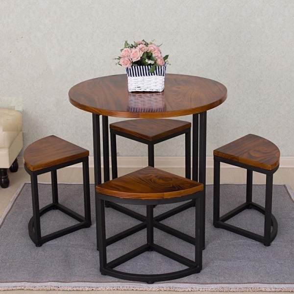 Vintage Loft Industrial Wind Creative Dining Tables And Chairs Supporting American Antique Finish Milk Tea Shop Dining Table Made of Solid Wood Iron Art Desk