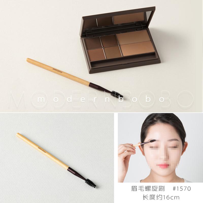สาธารณรัฐเกาหลี Innisfree เสาไม้การแต่งหน้าแปรงทาอายแชโดว์ไซส์กลางสองหัว眼影扫แปรงปัดแป้งแปรงแปรงแต่งคิ้วเครื่องมือ