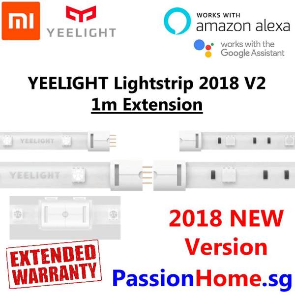 Yeelight Aurora Lightstrip Plus 2018 v2 (1m Extension) Smart Wifi LED Light Strip (16 Million Colours) - (Works with Google Home / Assistant, Amazon Alexa / Echo, IFTTT) - Intelligent Mi Home / Yeelight App - Xiaomi Mijia Home Automation - Passion Home