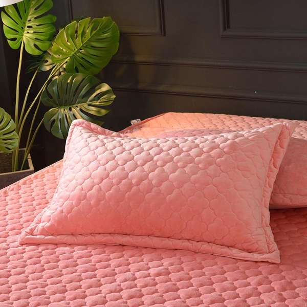 Nhung Pha Lê Vỏ Gối Một Cặp Màu Giản Lược Chần Bông Quilt Đơn Vỏ Gối 48*74 Cm Bộ Ruột Gối