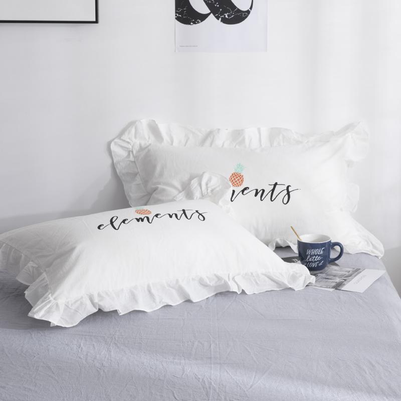 Một Cặp Phong Cách Bắc Âu 100% Cotton Bông Giặt Nước Vỏ Gối Ins Viền Lá Sen Đơn 100% Cotton Vỏ Gối Nổi Danh Trên Mạng Phòng Ngủ