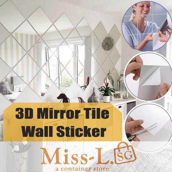 Corbe-3D Mirror Tile Wall Sticker DIY Self-adhesive High Definition