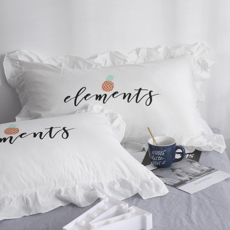 Một Cặp Phong Cách Bắc Âu 100% Cotton Bông Giặt Nước Vỏ Gối Ins Viền Lá Sen Đơn 100% Cotton Vỏ Gối Nổi Danh Trên Mạng Phòng Ngủ