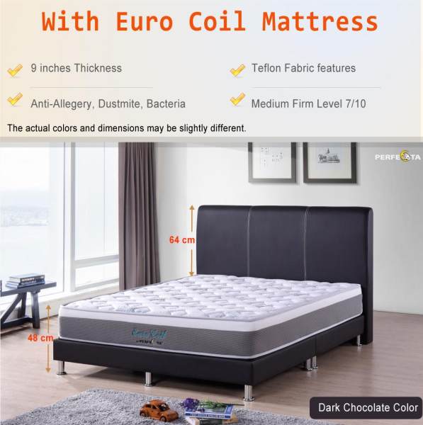 Queen size Euro Coil Mattress with Bed Frame UN402