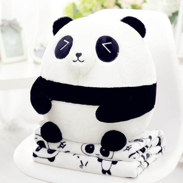 Yiwuyu Cute Large Size PANDA Doll Pillow Blanket Pillow Office Household TAKEANAP Lunch Break Pajama Blanket