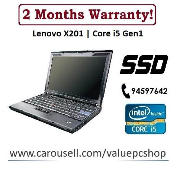 Speedy SSD Core i5: Lenovo X201 / 4GB RAM/ 120GB SSD (Refurbished Laptop notebook)