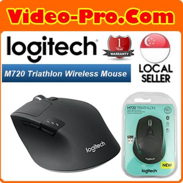 Logitech M720 Triathlon Multi-Device Wireless Mouse / Bluetooth Smart and 2.4GHz Wireless Connection 910-004792 (1 Year Warranty)