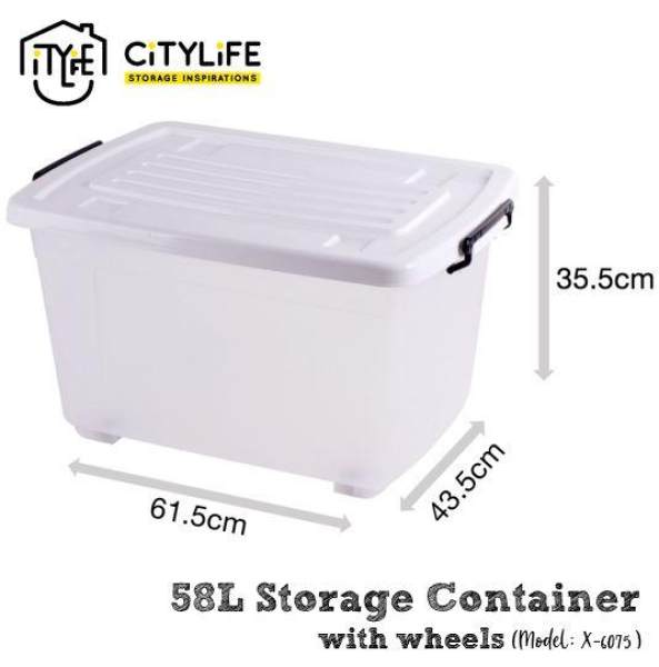 Citylife 58L Storage Container with Wheels