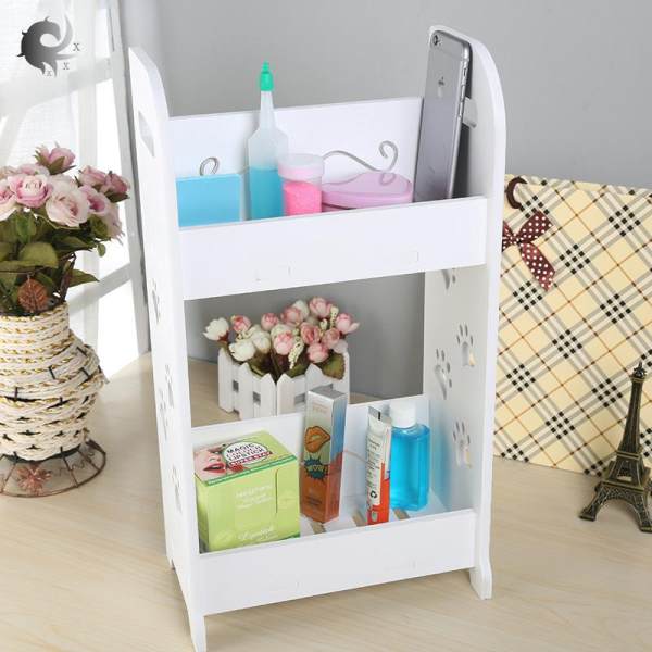 Desk organizer, bathroom, toilet, dresser storage box, cosmetic storage rack, high quality wood plastic board material (43.5*14*25cm)