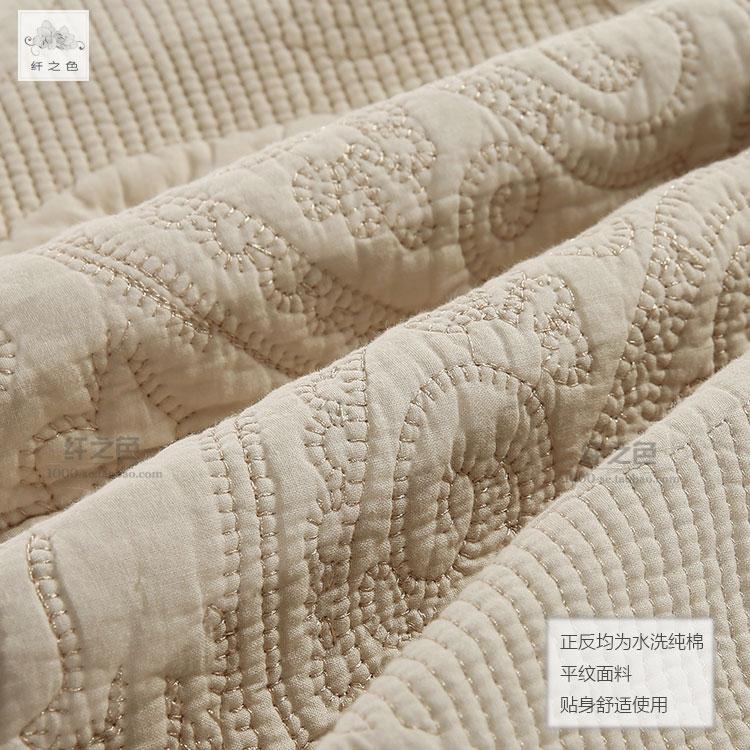 Giản Lược Màu Đồng Bằng Quilt Thêu Hoa Vỏ Gối Dày Chần Bông 100% Cotton Vỏ Gối Một Cặp Không Có Lõi Sợi Màu