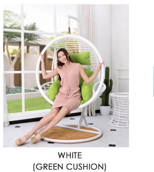 JIJI (Free Installation) Riks Swing Chair (Outdoor Seating / Swing Chair) with cushions - Balcony Swing chair/Relax Chair/ Lounge Chair/ Furniture (SG) Free Delivery