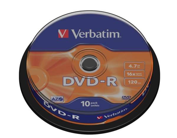 Verbatim DVD-R AZO 10pcs per cake box 4.7gb 16x 120min