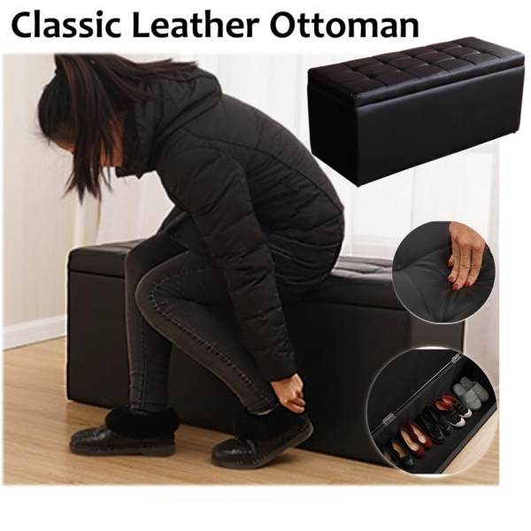 Leather Ottoman Storage Stool / Hidden Chair / Good for limited space at home / organizer/ Chair
