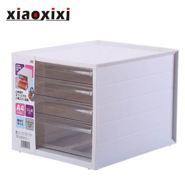 Desktop Storage Box, Japanese Style, Creative, Drawer Type, Transparent Plastic Multi-layered, Classification Label, High-grade Stationery Finishing Box, High-quality PP Plastic Material, Ergonomic Design, Durable, Fine Workmanship (27.5*33.5*25cm)
