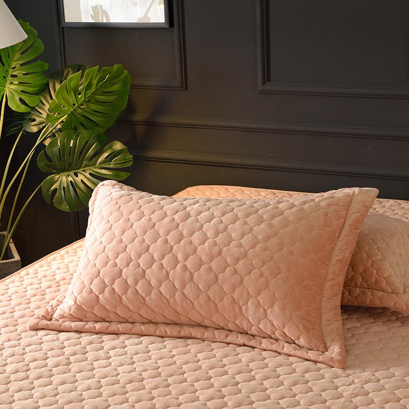 Nhung Pha Lê Vỏ Gối Một Cặp Màu Giản Lược Chần Bông Quilt Đơn Vỏ Gối 48*74 Cm Bộ Ruột Gối