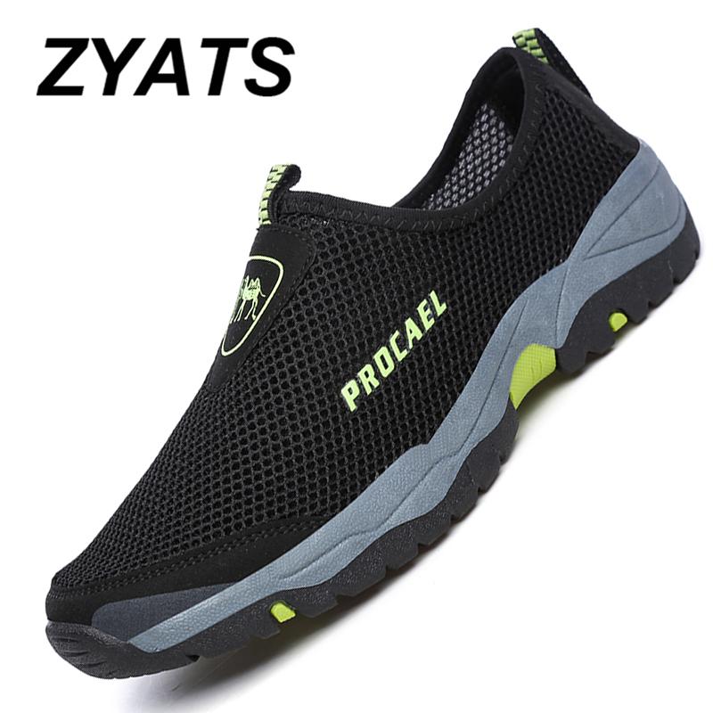 ZYATS 2018 รองเท้าเดินป่าลำลองสำหรับผู้ชายแบบใหม่รองเท้าแฟชั่นสำหรับนักเดินชายรองเท้าขนาดใหญ่เบาเบา
