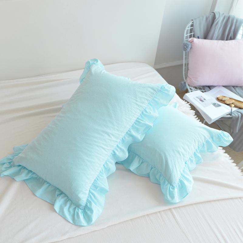 Nổi Danh Trên Mạng 100% Cotton Giặt Bằng Nước Bông Vỏ Gối Viền Lá Sen Phong Cách Công Chúa Dạng Bì Thư Đơn Vỏ Gối Một Cặp Bộ Đồ Dùng Trên Giường