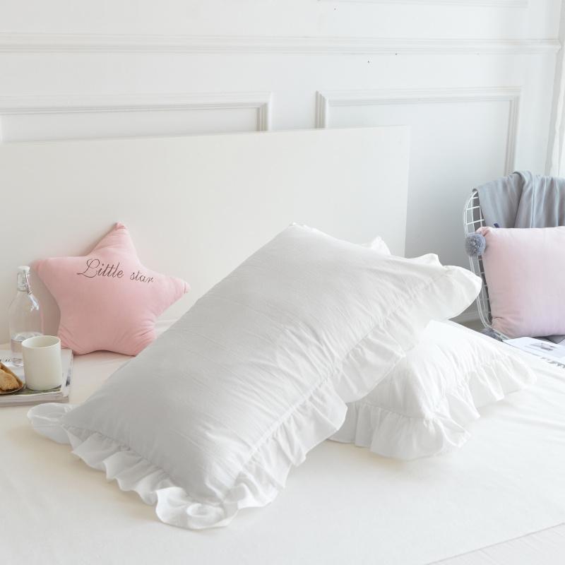 Nổi Danh Trên Mạng 100% Cotton Giặt Bằng Nước Bông Vỏ Gối Viền Lá Sen Phong Cách Công Chúa Dạng Bì Thư Đơn Vỏ Gối Một Cặp Bộ Đồ Dùng Trên Giường