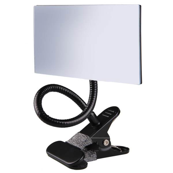 Flexible Clip on Computer Desk Cubicle Security Rearview Field Vision Magnifying Convex Mirror for Office Personal Privacy Safety Rectangle