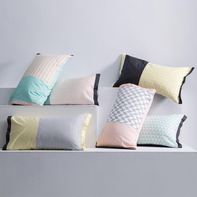 Bắc Âu Tối Giản Gió Lạnh 100% Cotton Vỏ Gối Cặp 48 * 74cm Hình Học Đồ Họa 100% Cotton Với Cặp Đôi Vỏ Gối