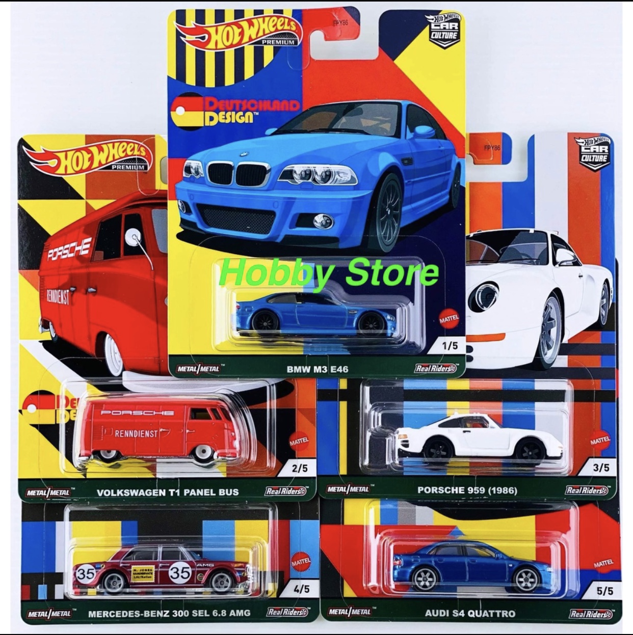 Hobby Store xe mô hình Hot Wheels Premium Deutschland Design full set 5