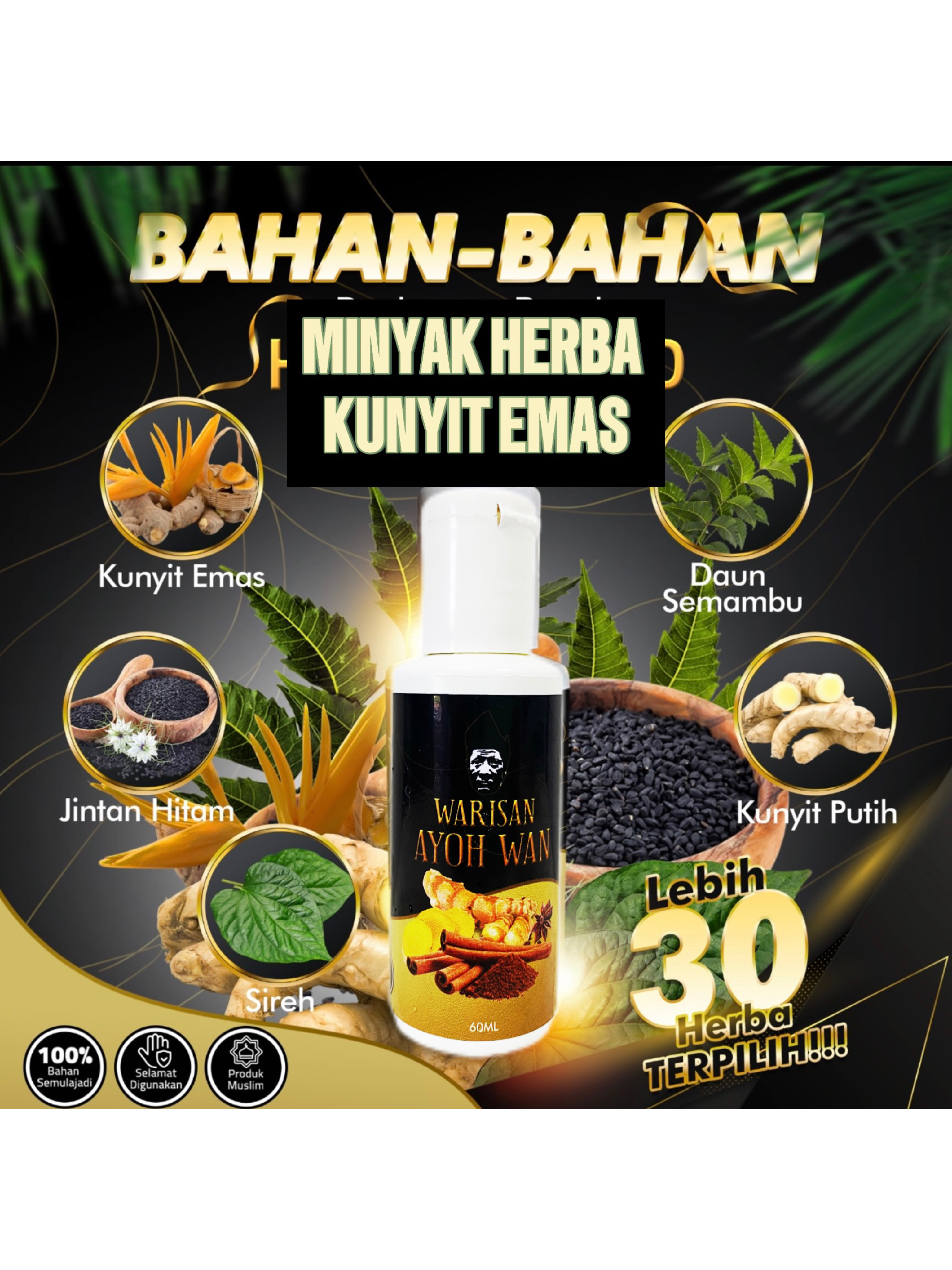 Minyak Buasir Berkesan Herba Kunyit Emas Lazada