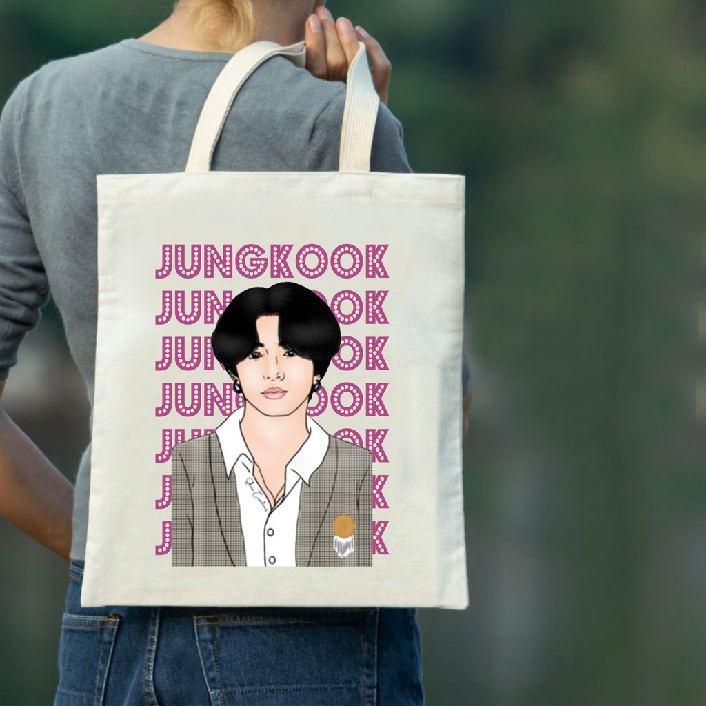 BTS Jungkook Dynamite Fan Art Tote Bag Bts Dynamite Kpop Merchandise