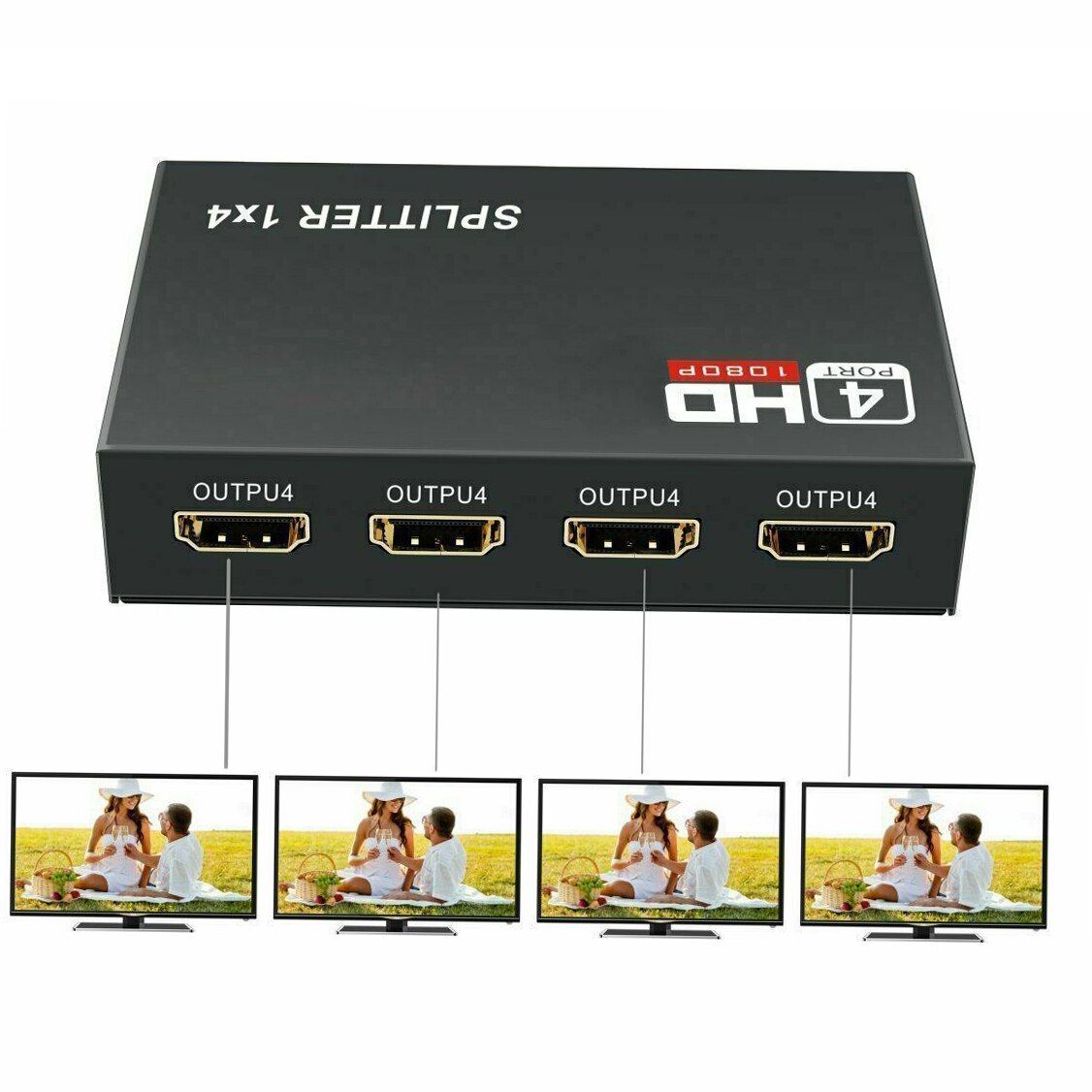 4K HDMI Compatible Splitter 1x4 1x2 HD 1080P Video Switch Switcher 1 In