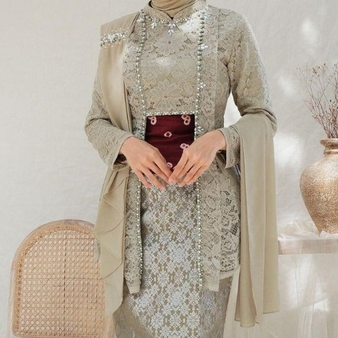 Set Kebaya Kutu Baru Wisuda Modern Kebaya Set Tunik Lamaran Tunangan