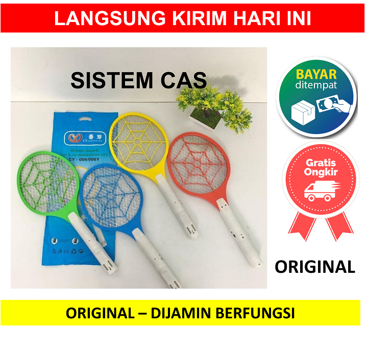 Raket Setrum Nyamuk Vanstar Banyak Warna Bisa Di Charge Cas Original