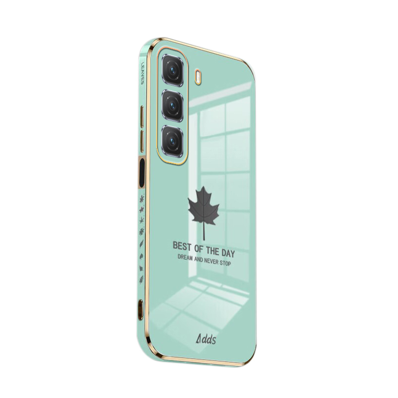 Phone case infinix Hot 50 Pro 50i Shining Maple Leaf Design soft plating Back Cover infinix Hot 50i 50Pro