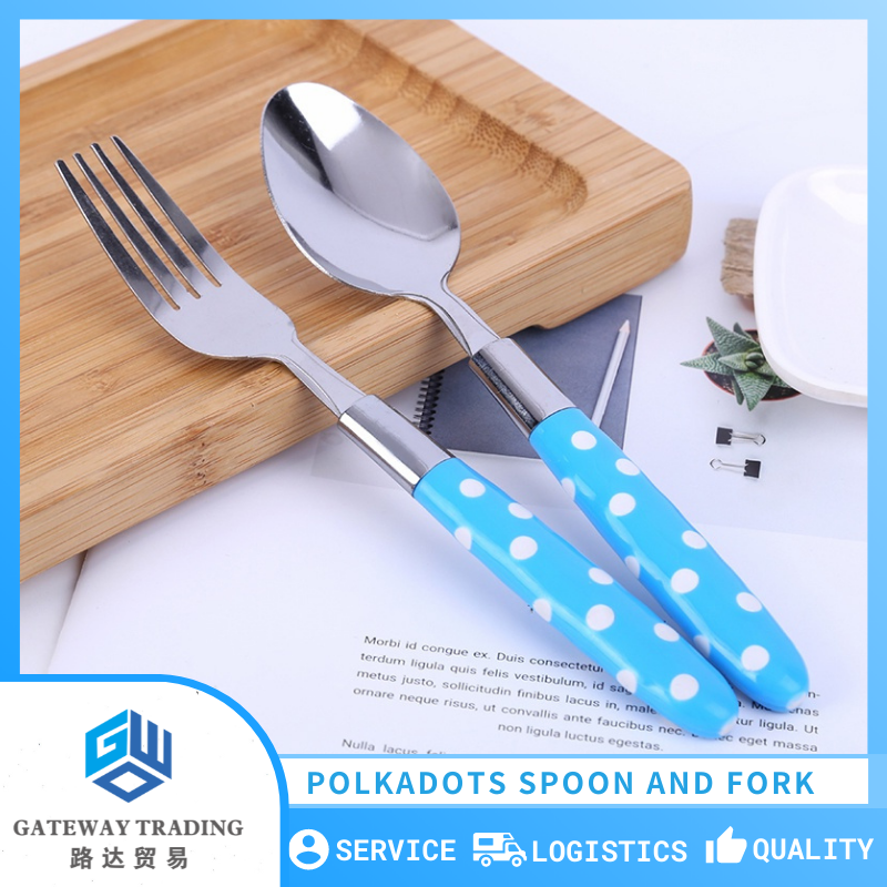 Pcs Pairs Polkadots Spoon And Fork Stainless Steel Kitchen Tool