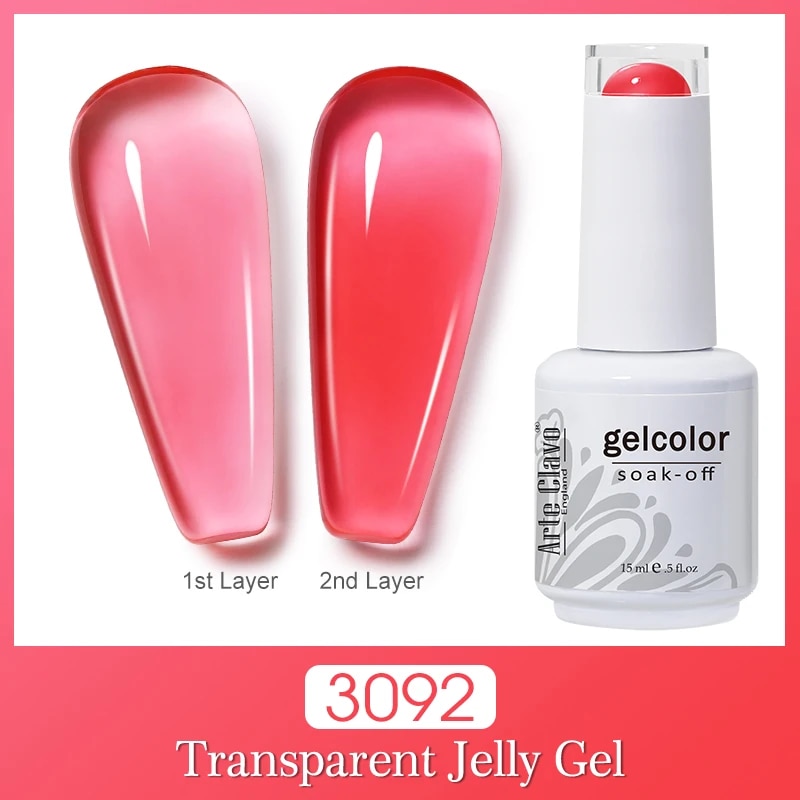 Arte Clavo Transparent Colorful Gel Spring Jelly Nude Semi Nail