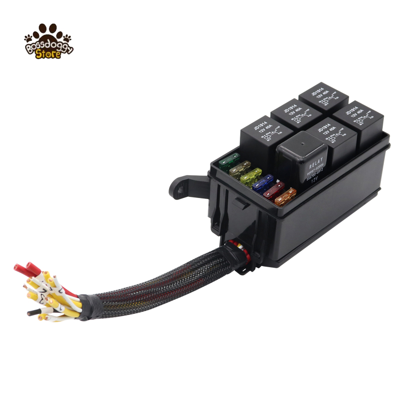 Automotive Fuse Relay Box Prewired 12V Waterproof Relay Fuse Block 6