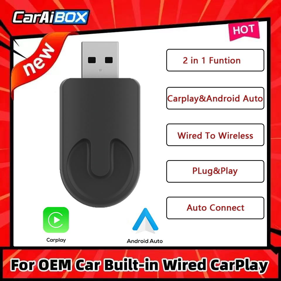 Acodo Car AI BOX 2in1 Wireless Carplay Android Auto Adapter Smart Car