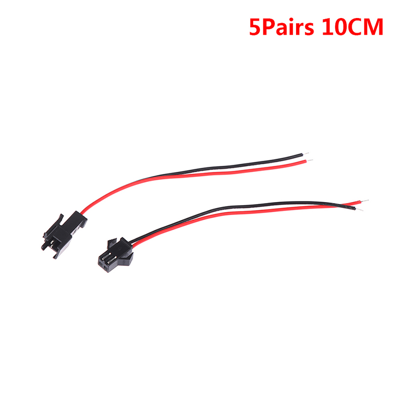 5Pairs 10/20cm Long SM 2Pins Plug Male to Female Terminal Wire Connector