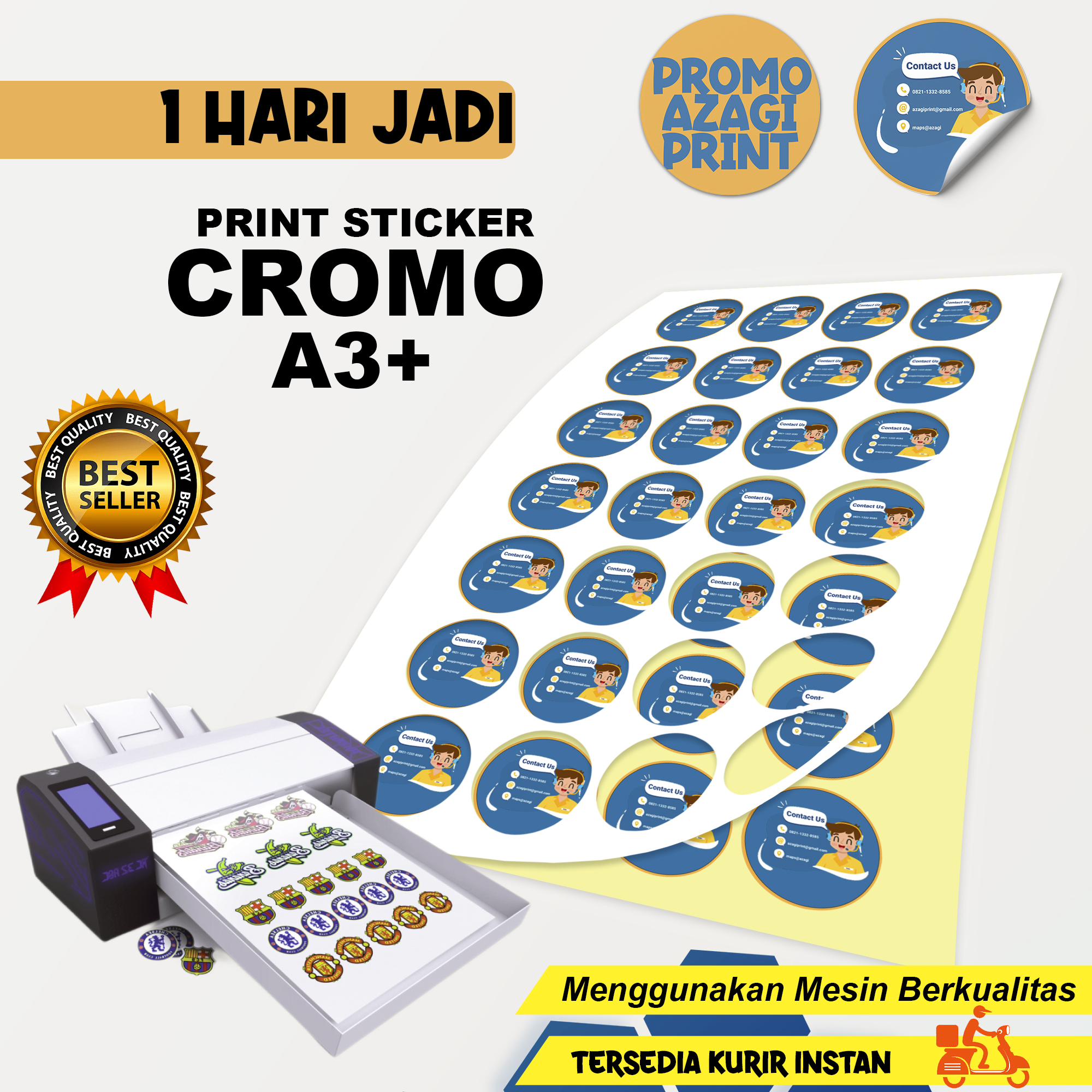 Cetak Stiker Cromo A3 Label Makanan Sticker UMKM Free Cutting Stiker