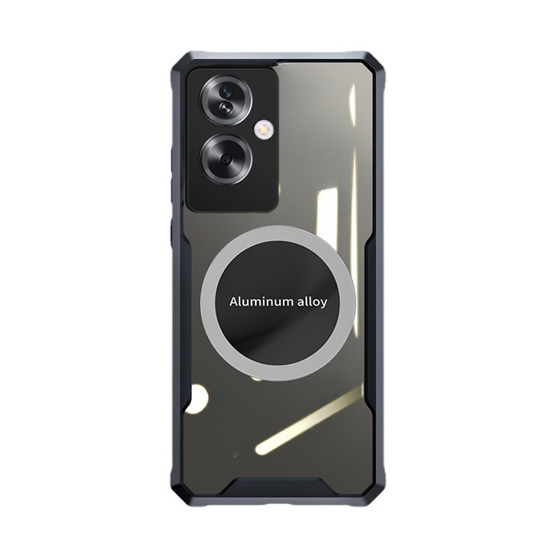 Phone case OPPO Reno 10Pro Plus 11F 11Pro Plus Clear Transparent Shockproof Car Holder Adsorb Hollow Out Ring Back cover OPPO Reno 12Pro OPPO A79 case