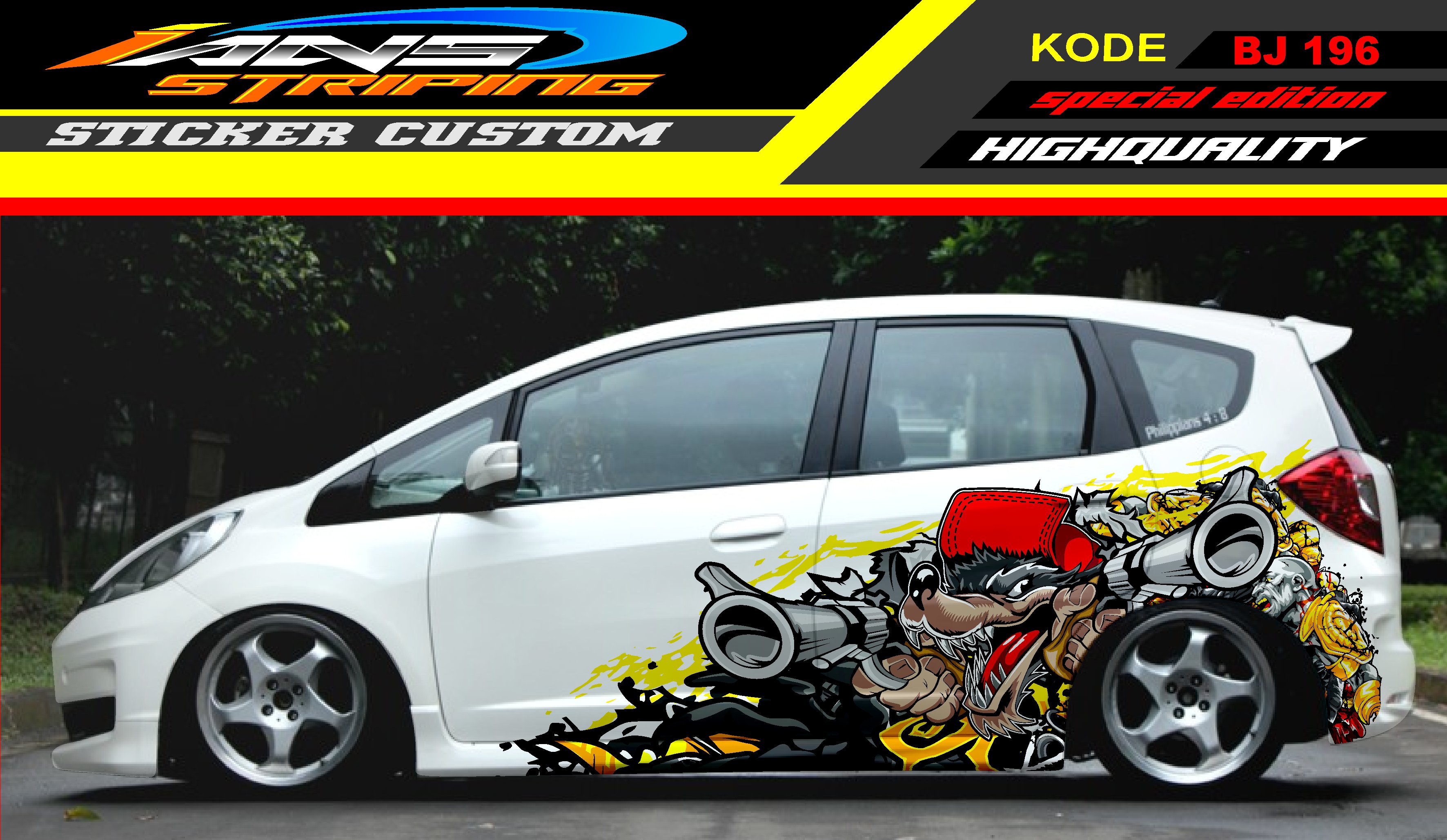 Variasi Mobil Honda Jazz Stiker Mobil Brio Avanza Yaris Xenia Decal